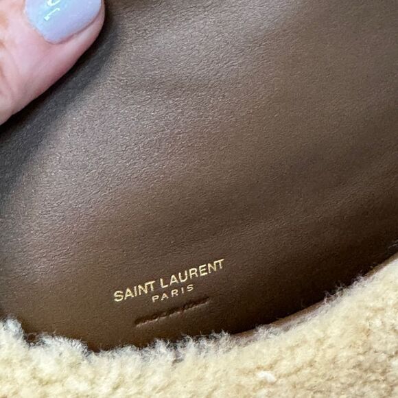 Saint Laurent Small Shearling Pouch Clutch NWT - Picture 3 of 10